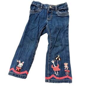 Vintage Gymboree Jeans sz 2T Circus Theme Toddler Girls Jeans embroidered